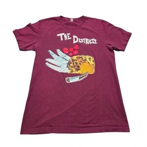 The Districts Band T-Shirt Men Medium Maroon Indie Rock Tour Graphic Bella Canva